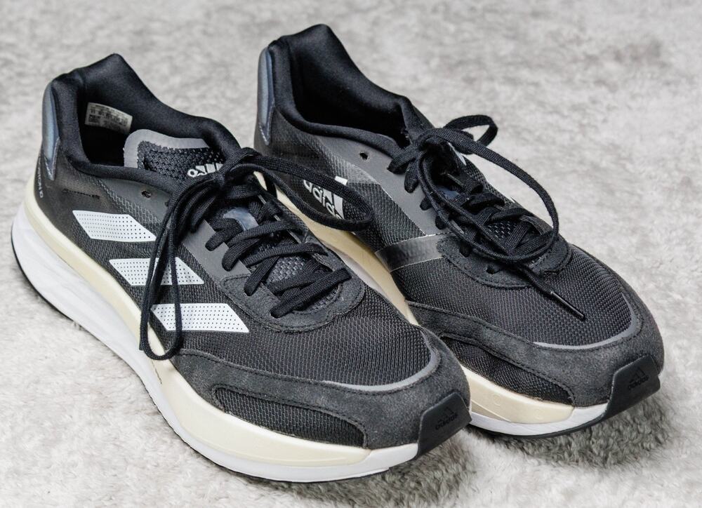 Adidas Adizero Boston 10 Core Black White Running Shoes Sneakers Mens 11 GZ5426